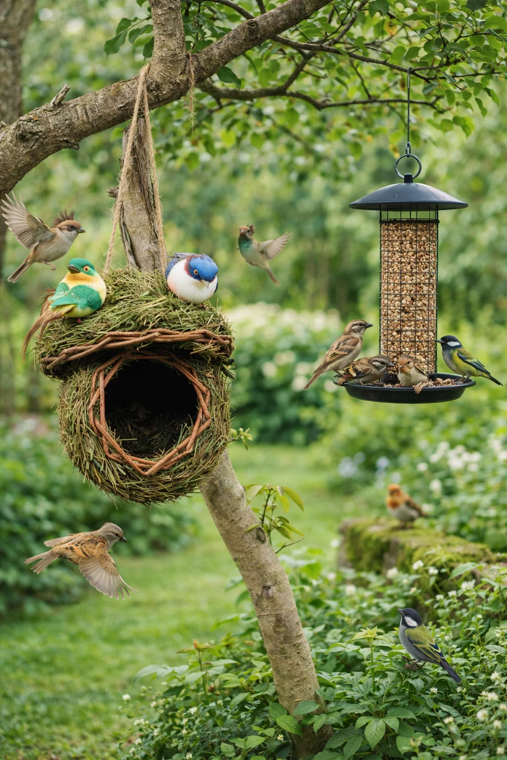 Handwoven Natural Grass Hanging Bird Nest