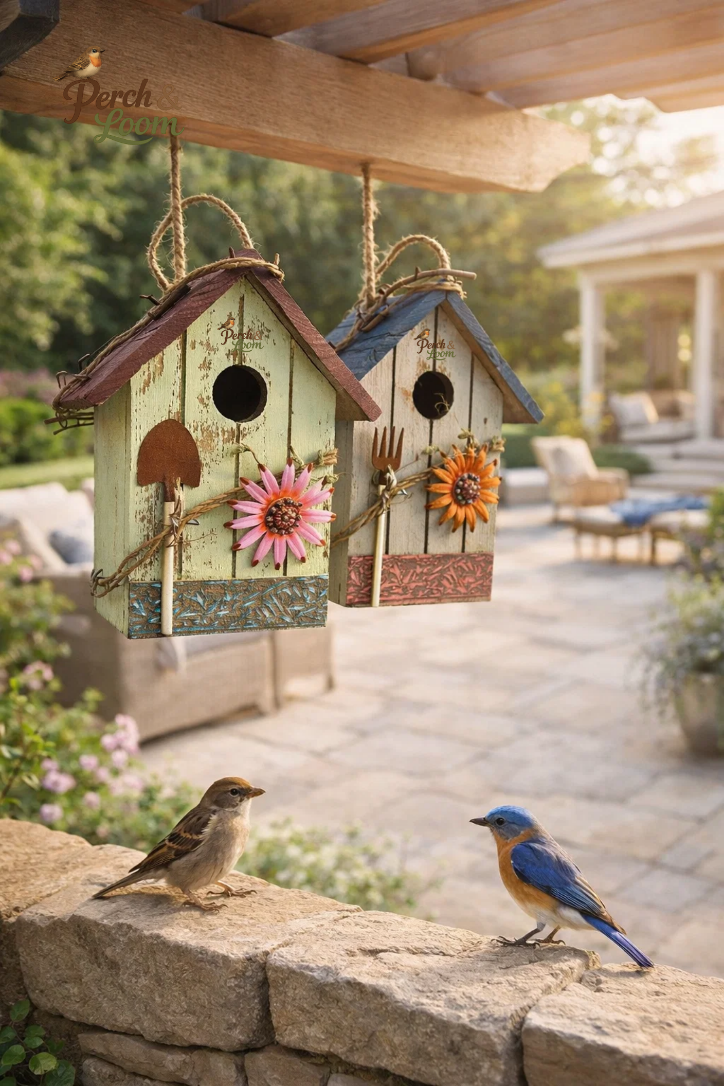 Handcrafted Rustic Hanging Birdhouse