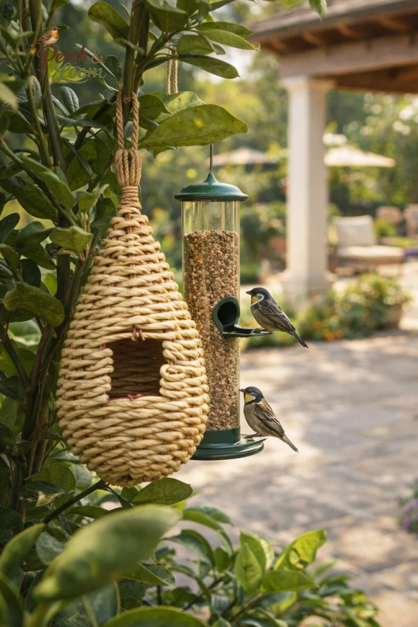 Handwoven Natural Grass Hanging Bird Nest