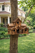 Multi-Chamber Wooden Birdhouse for Backyard Birds
