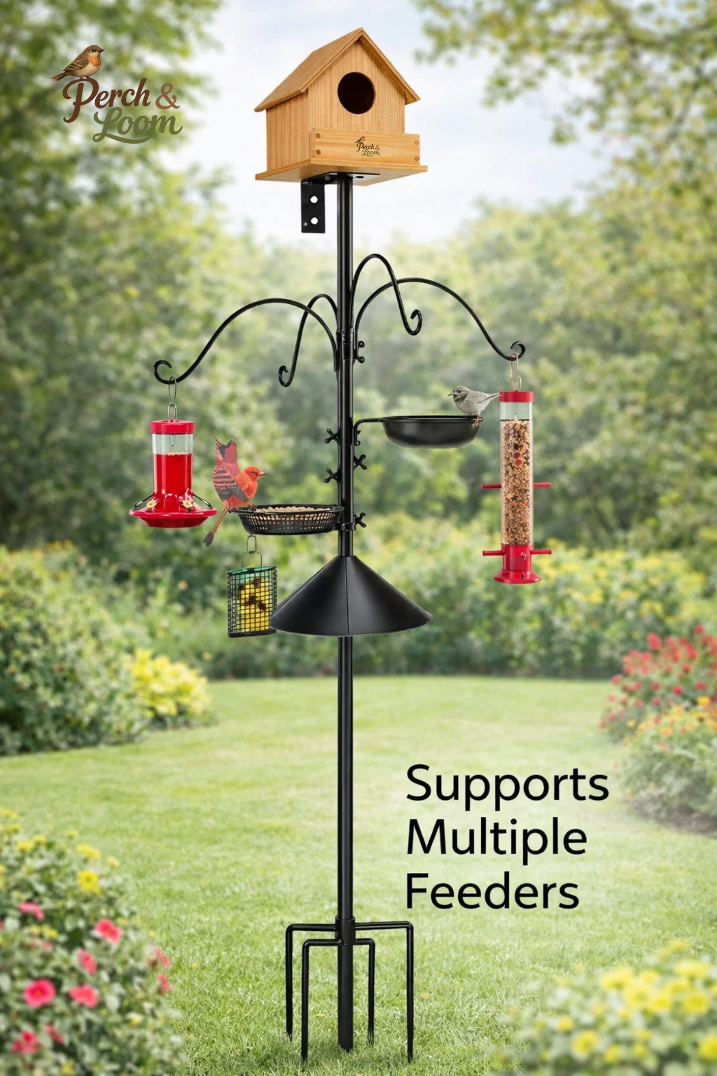 Heavy-Duty Bird Feeding Station Pole