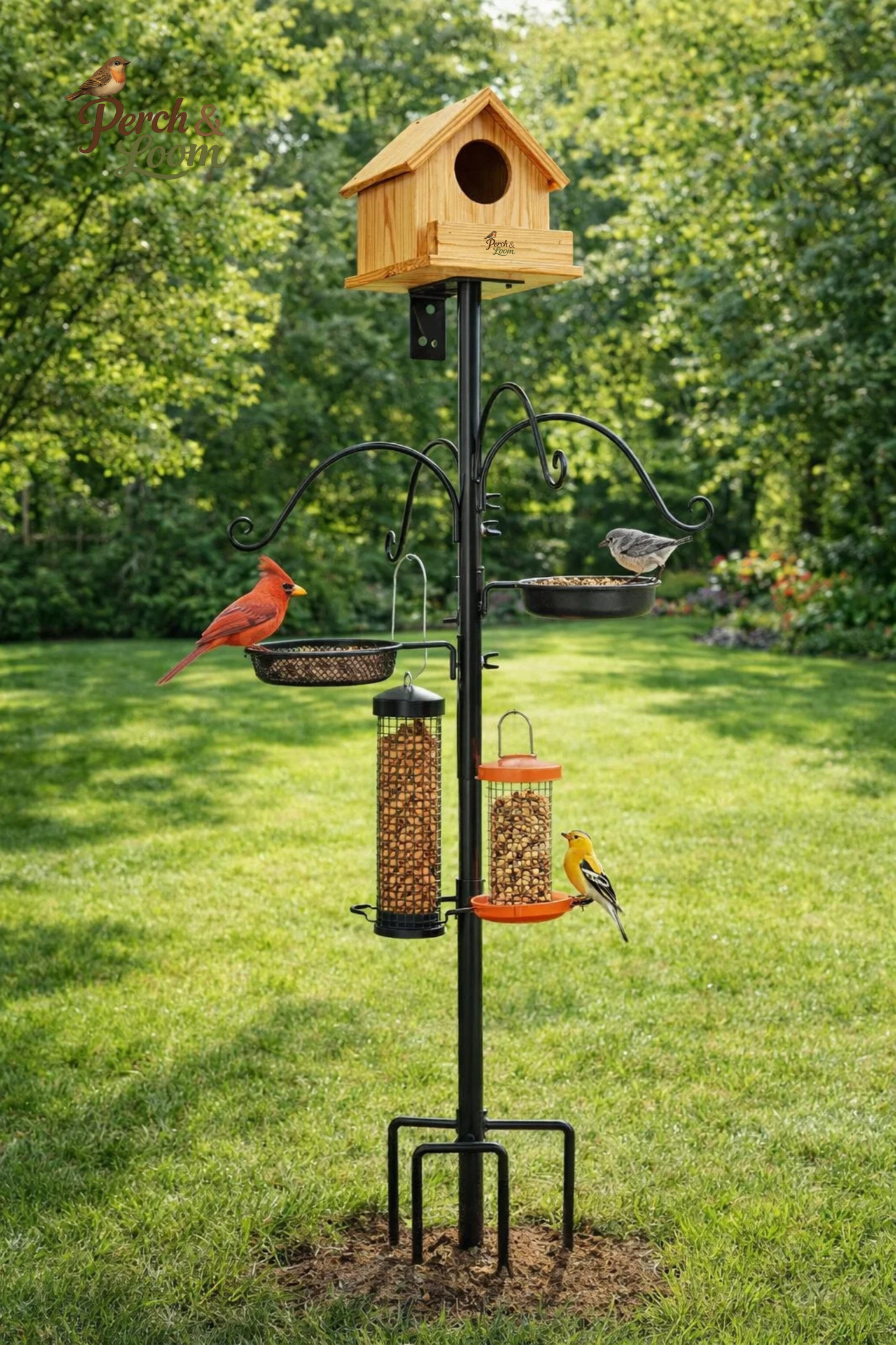 Heavy-Duty Bird Feeding Station Pole