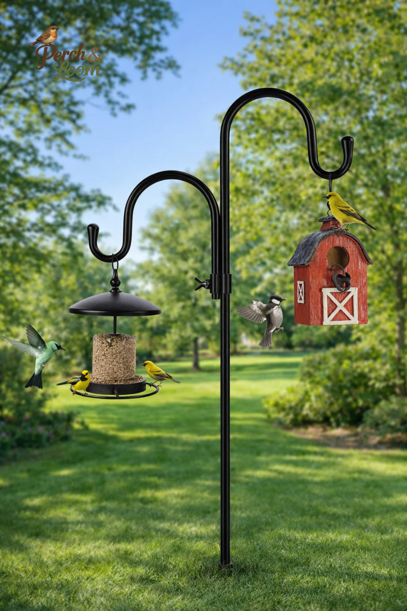 Double Shepherd’s Hook Garden Pole